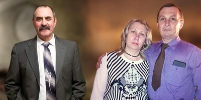 Foto: Sergey Sergeev (izquierda) y Yuri Belosludtsev con su esposa Elena (derecha)