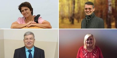 Auf dem Foto von links nach rechts von oben nach unten: Olga Panyuta, Dmitry Malevaniy, Alexey Trofimov, Olga Opaleva