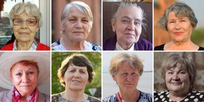 사진 왼쪽에서 오른쪽으로, 위에서 아래로: 엘레나 자이쉬추크, 니나 퍼지, 칼레리아 마미키나, 류보프 갈락티오노바, 베라 졸로토바, 라이사 우사노바, 마야 카르푸쉬키나, 올가 오팔레바