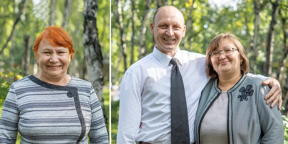 Na foto (da esquerda para a direita): Vera Zolotova, Snezhana e Konstantin Bazhenov