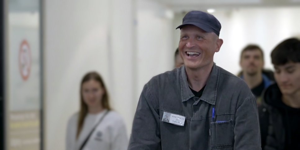 Dennis Christensen at Copenhagen airport after being released from prison