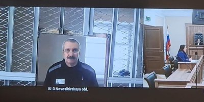 Sergey Ananin during the appeal hearing via videoconference, January 30