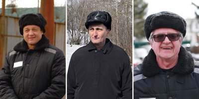 Artur Putintsev, Vladimir Melnik y Vladimir Piskarev el día de su liberación, el 9 de abril de 2025