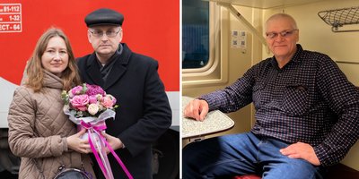 左：阿列克谢·戈利与妻子伊娜。右：奥列格·希德洛夫斯基。2025年11月14日